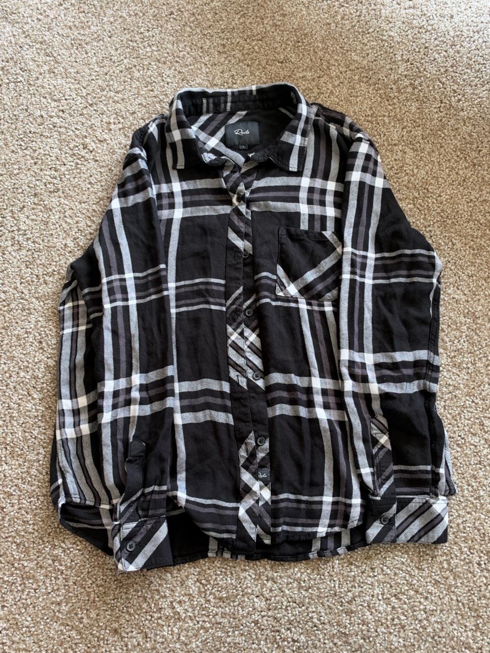 Rails Black & White Plaid Button-Down Shirt